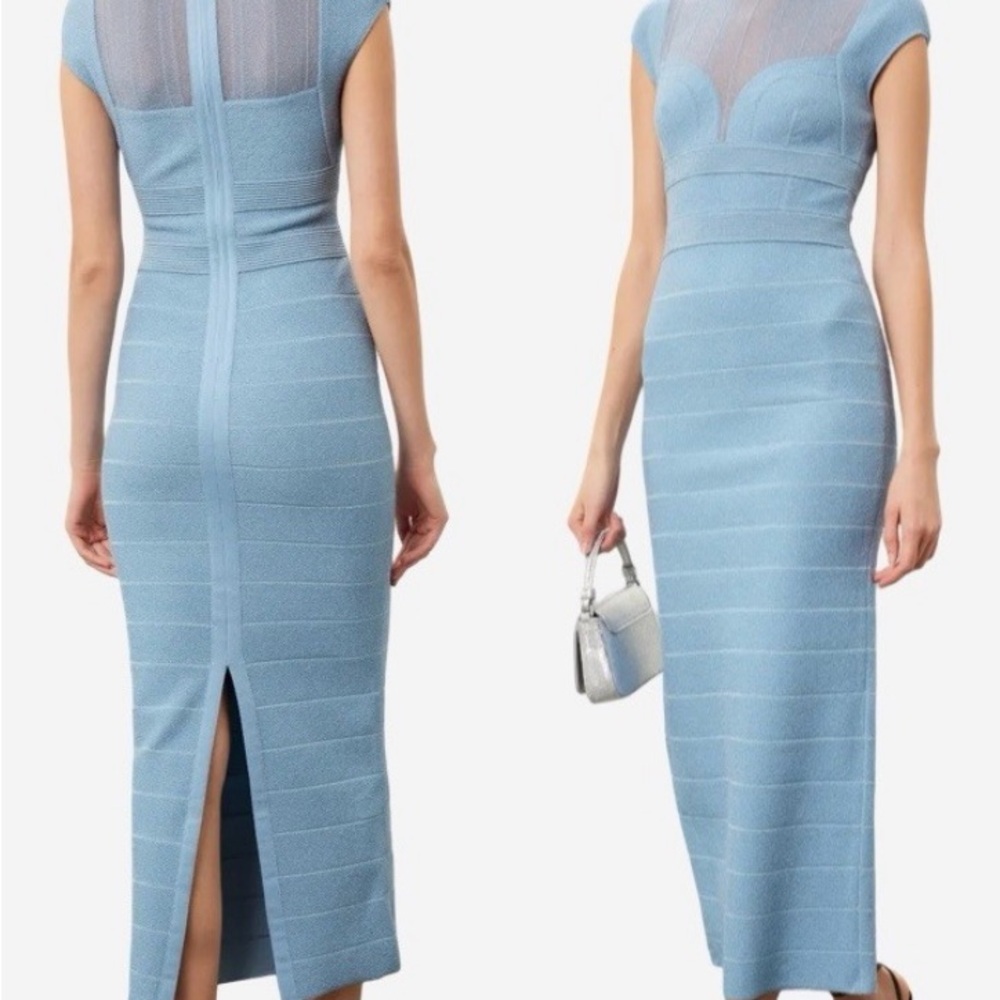 Herve Leger Blue Midi Dress